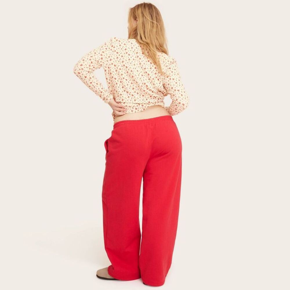 Parke - Women's High-Rise Boxer Sweatpants - Parke Red M Red - Picture 2 of 4